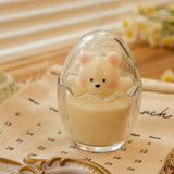 Egg Shaped Glass Scented Candle Funny Fragrance Candle For Birthday The Broken Shell (Little Bear)