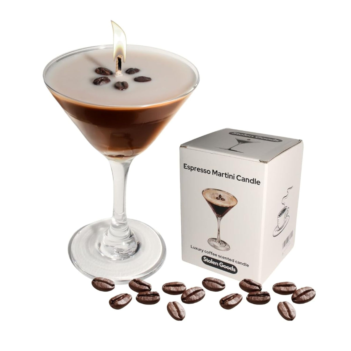 Espresso Martini Candle | Scented Gel Wax Coffee Flavor Candles | Cocktail Candles With Glass | Coffee Martini Romatinc Aroma Candle