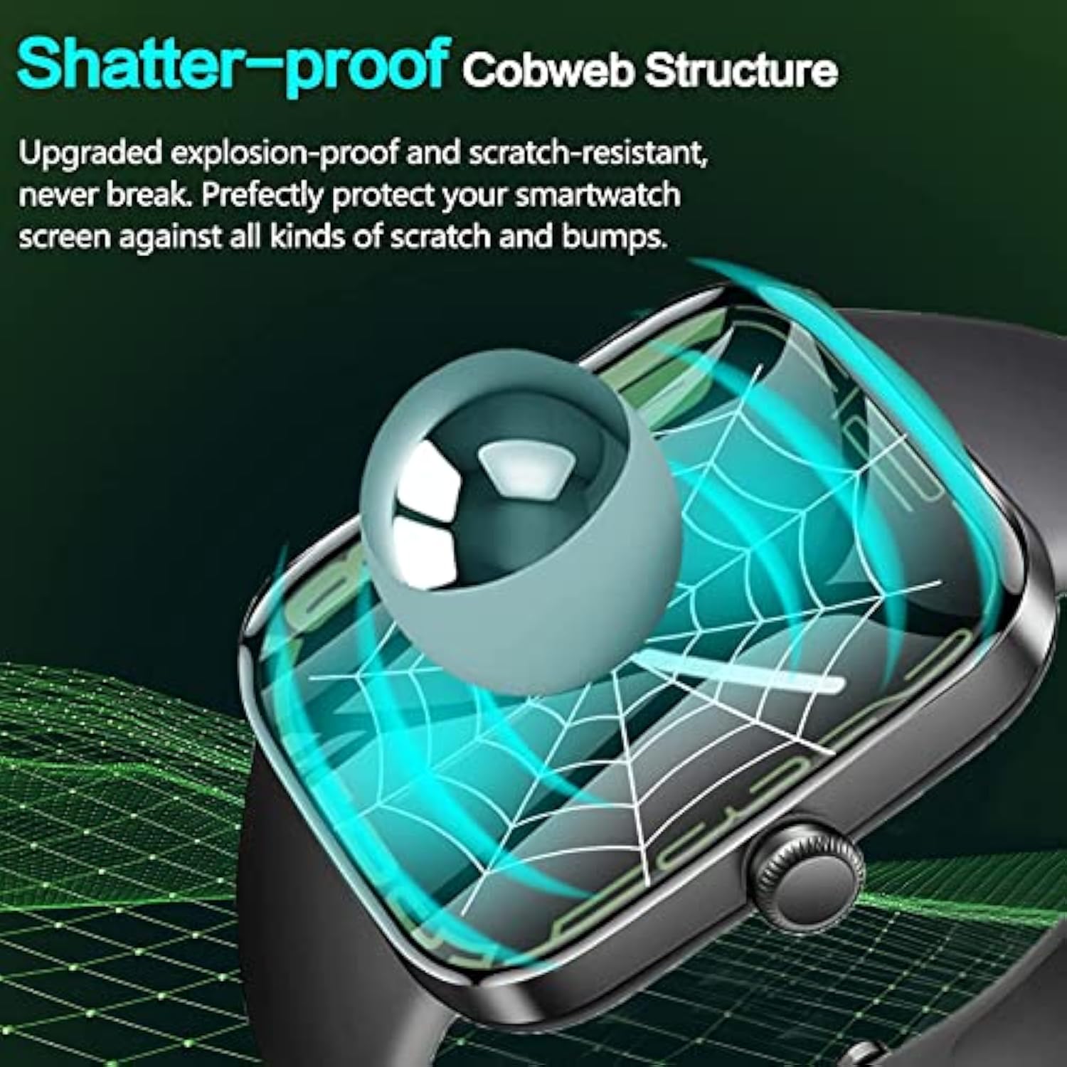 Compatible For Zoskvee P95 Smart Watch Screen Protector, [3 Pack] 3D Full Coverage Pet Soft Screen Protector Film Compatible For Zoskvee P95 2.0" Smart Watch/Popglory P95 2.01'' Smartwatch/P95 Smart Watch (3 Pack)
