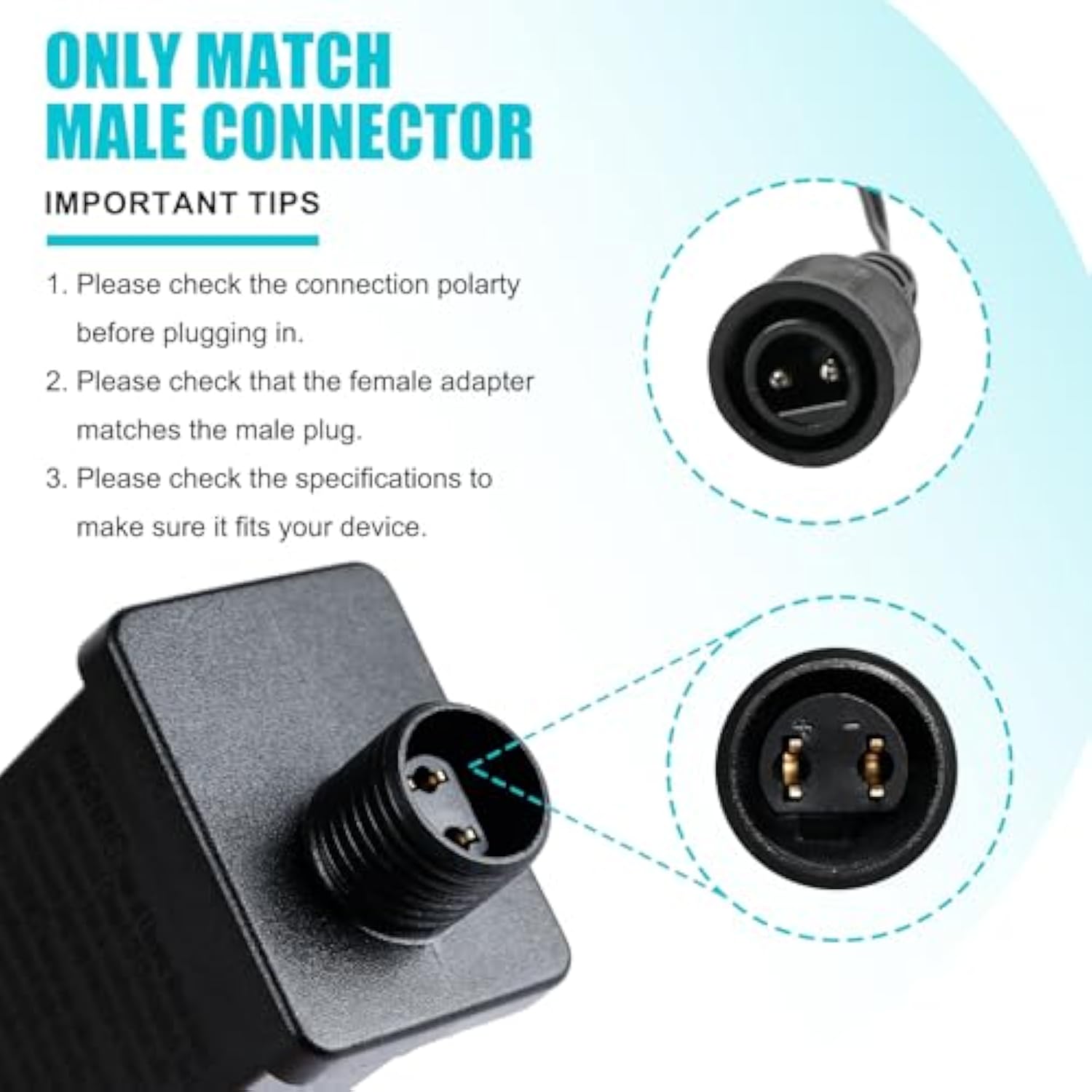 Replacement Yard Inflatable Adapter, Class 2 Power Supply 12V 1A Replacement Plug For Halloween Thanksgiving Christmas I