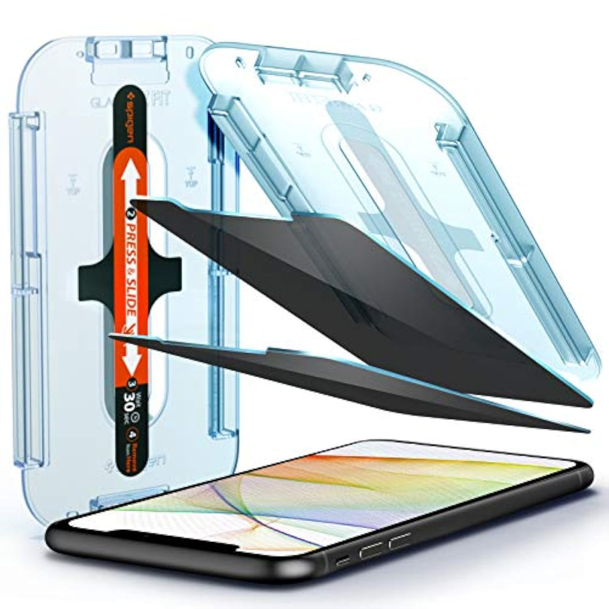 Spigen Tempered Glass Screen Protector [GlasTR EZ FIT] designed for iPhone 11 / iPhone XR [2Pack] - Privacy