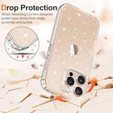 For 16 Pro Max Case Glitter, Clear Glitter Sparkly Shiny Bling Sparkle Cute Cover, Anti-Scratch Soft Tpu Slim Fit Shockproof Protective Phone Cases For Women Girls, Clear Glitter