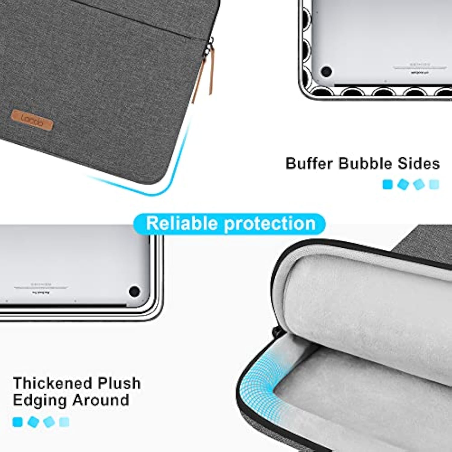 360° Protective Laptop Sleeve Case For 13 Inch New Macbook Air M4 A3240 2025, M3 A3113, M2 A2681, M1 A2337, 13" Macbook Pro M2 M1, 13-Inch Ipad Air M3 / Ipad Pro M4 With Accessory Bag, Dark Gray