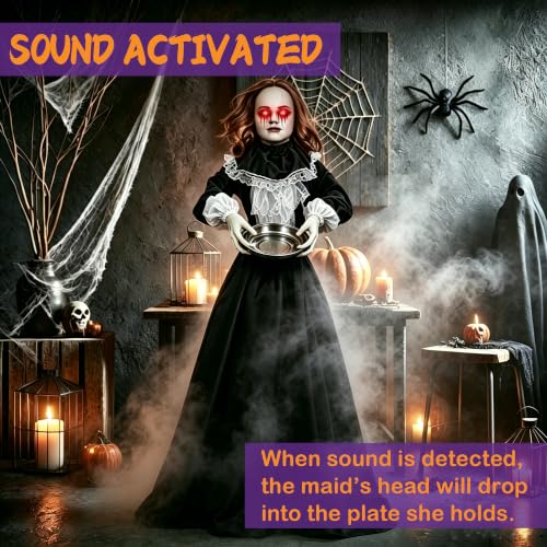 5.3FT Halloween Animatronics Standing Maid Decorations Outdoor