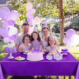 3 Pieces Light Blue & Dark Purple & Light Purple Foil Tablecloth 54*72Inch Plastic Birthday Party Table Cloths Disposable Waterproof Table Cover For Christmas Wedding Graduation Party Supplies