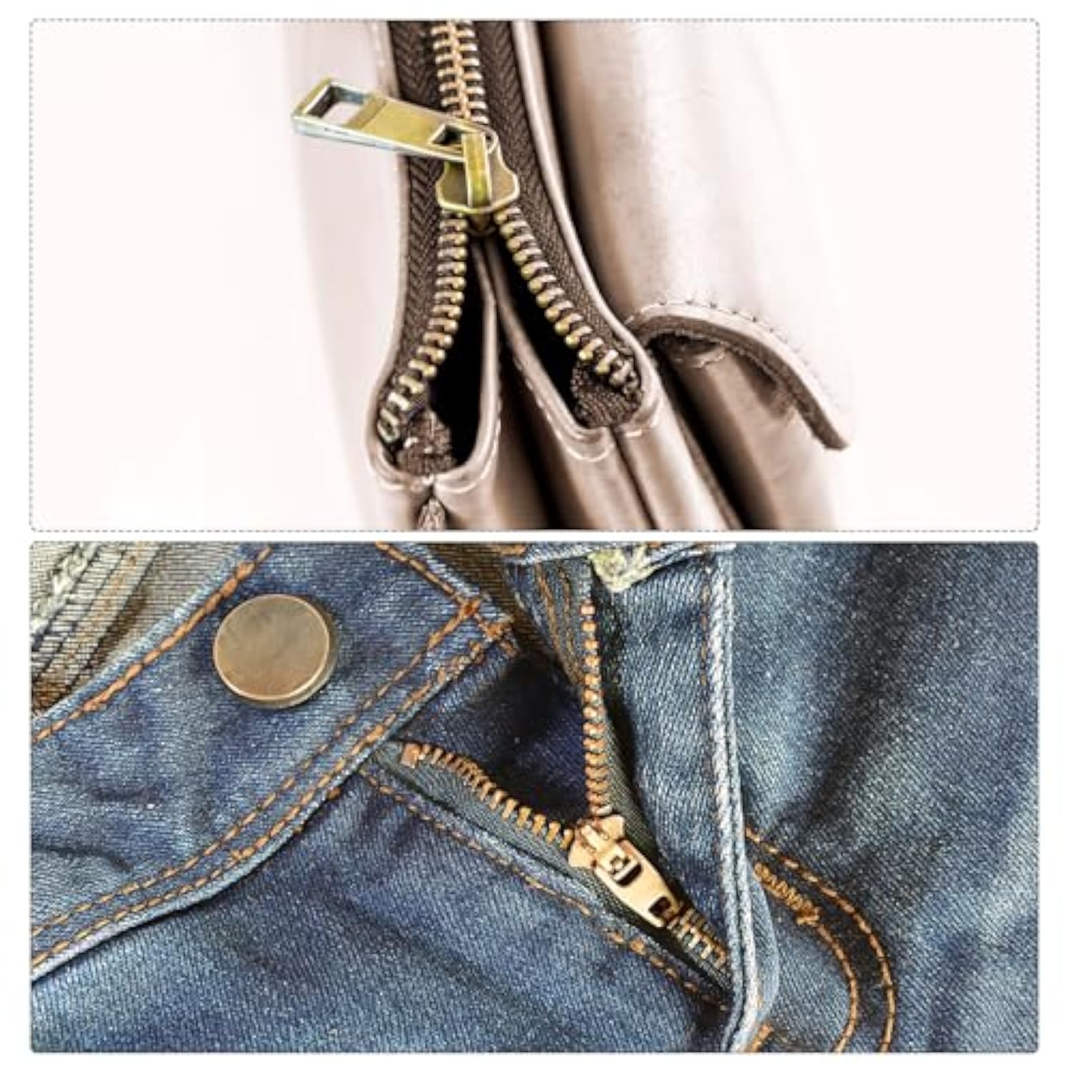 30 Sets Zipper Slider Retainers, #10 Top Stoppers & Bottom Stops For B