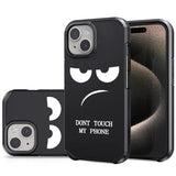 For Iphone 15 Case, Cute [Don'T Touch My Phone] Shockproof Dual Layer Slim Protective Silicone Plastic Cover For Kids Boys Men Phone Case (Iphone 15 6.1-Inch)