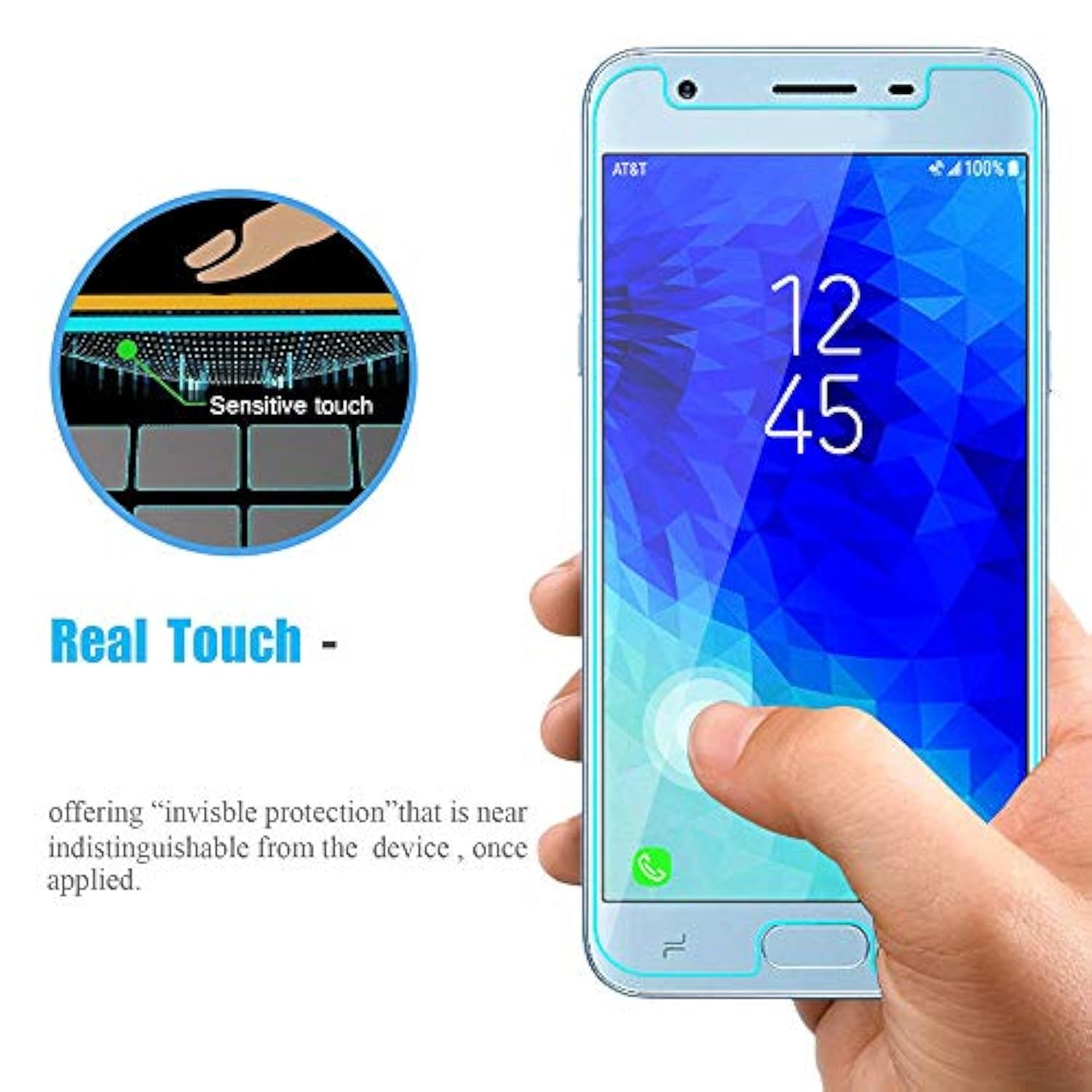 [2 Pack Tempered Glass Screen Protector Frontier Protective Protector For Samsung Galaxy J3 2018 Sm-J337A Sm-J337