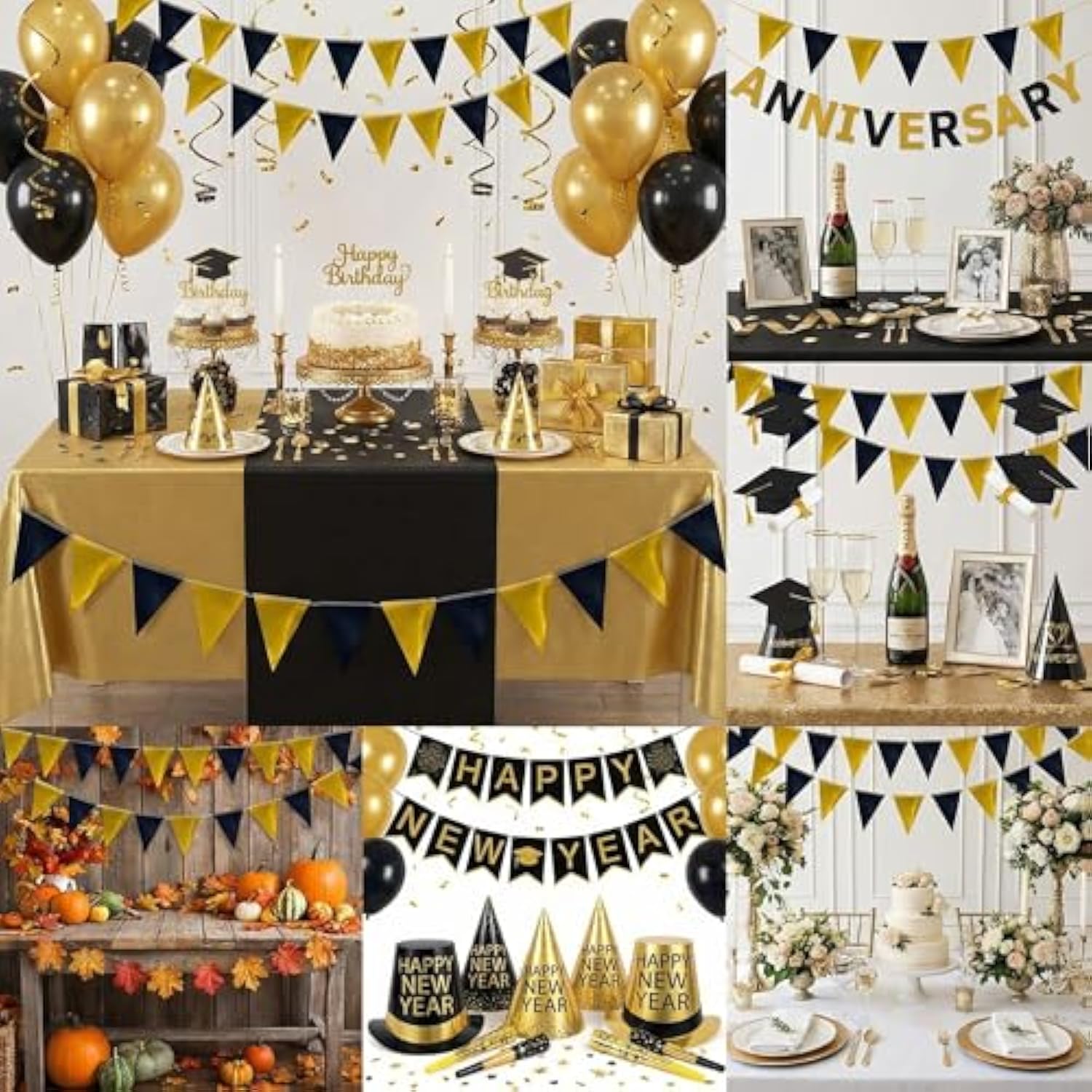 64Ft Gold Triangle Pennant Banner Flag Metallic Paper Bunting Garland For Hanging Backdrop Birthday Party Decorations Graduation Bachelorette Bridal Wedding Baby Shower New Year Party Supplies