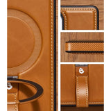Brown Galaxy S25 Ultra case with stand, MagSafe, shockproof loop & protectors.
