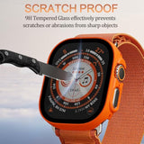 Bumper Case For Apple Watch Ultra With Built-In Screen Protector, [2 Pack] Hard Pc Case Compatible With 49Mm Apple Watch, Shockproof Protective Cover For Iwatch Ultra, Orange