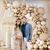 Neutral Balloon Garland Kit: Nude, Sand, White & Gold - 147 Piece
