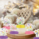 8Pcs Wildflowers Honeycomb Centerpieces 3D Table Little Wildflowers Centerpieces Spring Flower Theme Women Girl Birthday Party For Mother'S Day Valentine'S Day Table Decor Supplies