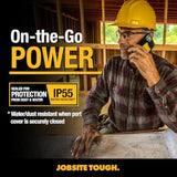 DEWALT Heavy Duty Magnetic Power Bank 5,000mAh, Rugged Wireless Portable Charger, 18W Fast Charging Battery Pack, USB-C to C w/USB Adapter Cable 4', Water Resistant, Works w/Magsafe iPhone 16/15/14