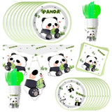 81Pcs Panda Birthday Party Tableware Plates Cups Napkins Forks Spoons