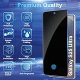 [2+2 Pack] Privacy Screen Protector Compatible With Galaxy S25 Ultra 5G - 2 Tempered Film + 2 Camera Lens Glass, High Clarity, Bubble Free, Anti-Spy Protection - Anti-Shatter