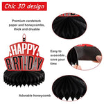 8 Pieces Red And Black Birthday Party Honeycomb Centerpieces Red Black Table Centerpieces Decorations Table Centerpiece Sign For Kids Adults Party Supplies