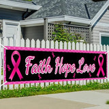 Large Breast Cancer Awareness Banner Pink Ribbon 98x19 In