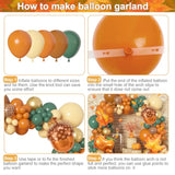 Fall Balloon Arch Kit: Brown, Nude, Green & Gold - Autumn Party Decor