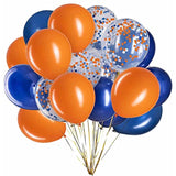 Blue, Confetti And Orange Balloons – Pack Of 50, Great For Weddings Birthdays Bridal Shower Decorations Graduation Party Decorations Supplies 3 Style, 12 Inch
