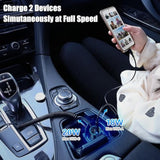 Usb C Car Charger, 38W Dual Ports Usb-C & Usb-A Cigarette Lighter Adapter Fast Charging Phone Plug With Bulit-In 1.2M Coiled Cable For Iphone 16E,16,15, Galaxy S25, S24,Pixel 7