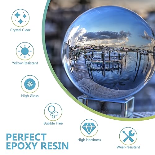 Epoxy Resin-1 Gallon, Crystal Clear Epoxy Resin Kit, No Yellowing No Bubble Art Resins Casting Resin For Art Crafts, Jewelry Making, Wood & Resin Molds(0.5 Gallon X 2)