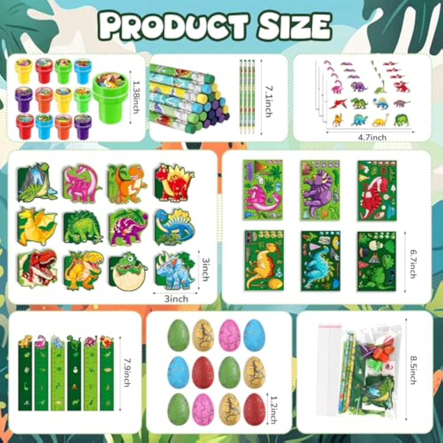 96Pcs Dinosaur Party Favors Dino Theme School Stationery Set Bulk For Kids Jurassic Birthday Party Goodie Bag Stuffers Classroom Gifts Rewards Pinata Filler