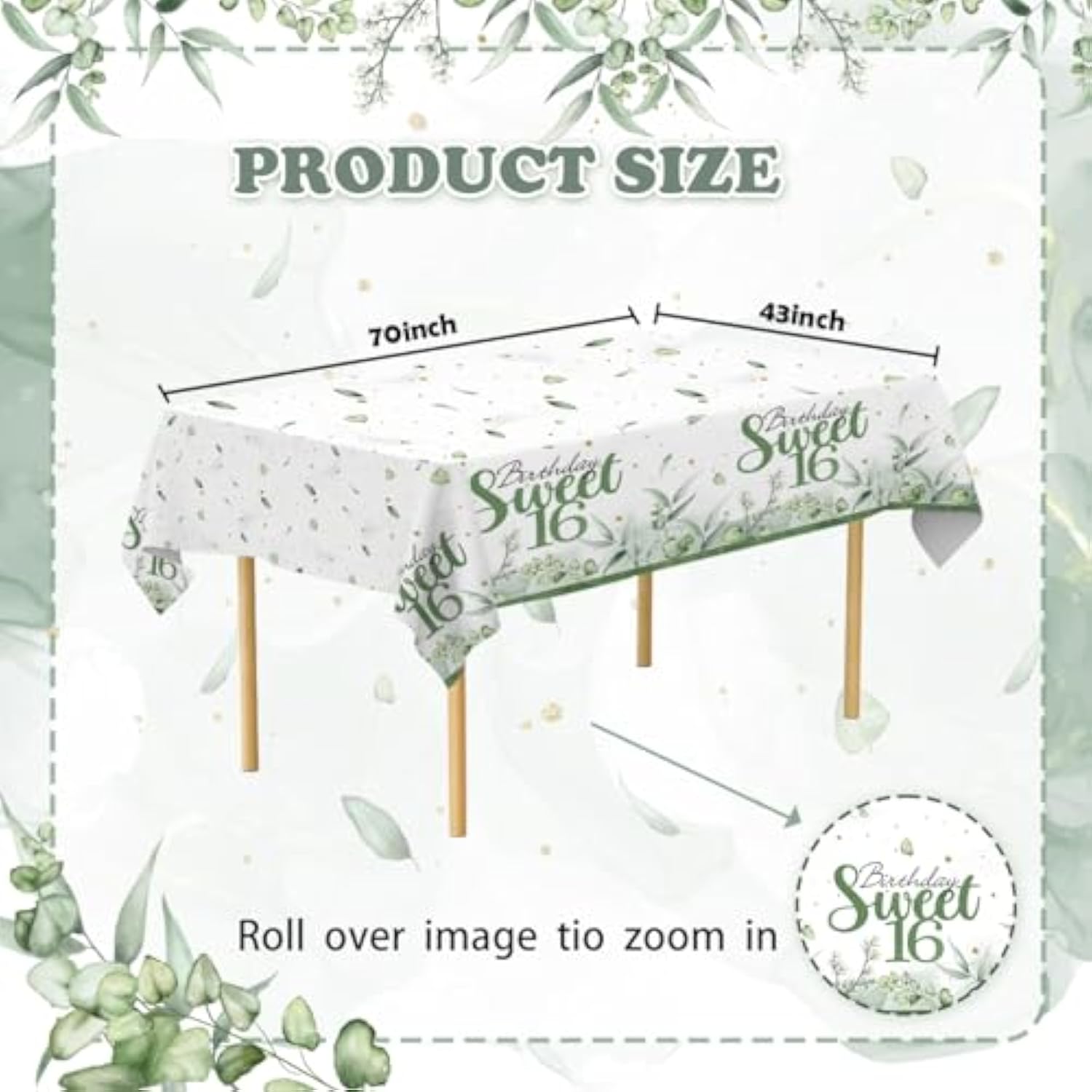 Sweet 16 Party Decorations, Sage Green 16Th Birthday Decorations For Girls 30 Guests Including Paper Plates And Napkins Cups And Tablecloth Set For Her Birthday Party Supplies