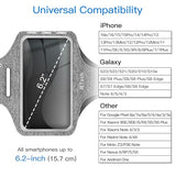 Phone Armband Holder with Key Holder and Card Slot for Phone Upto 6.2 inch, iPhone 16e/16/15 Pro/15/14 Pro/14/13 Pro/13, Galaxy S23/S22, Pixel 8a,