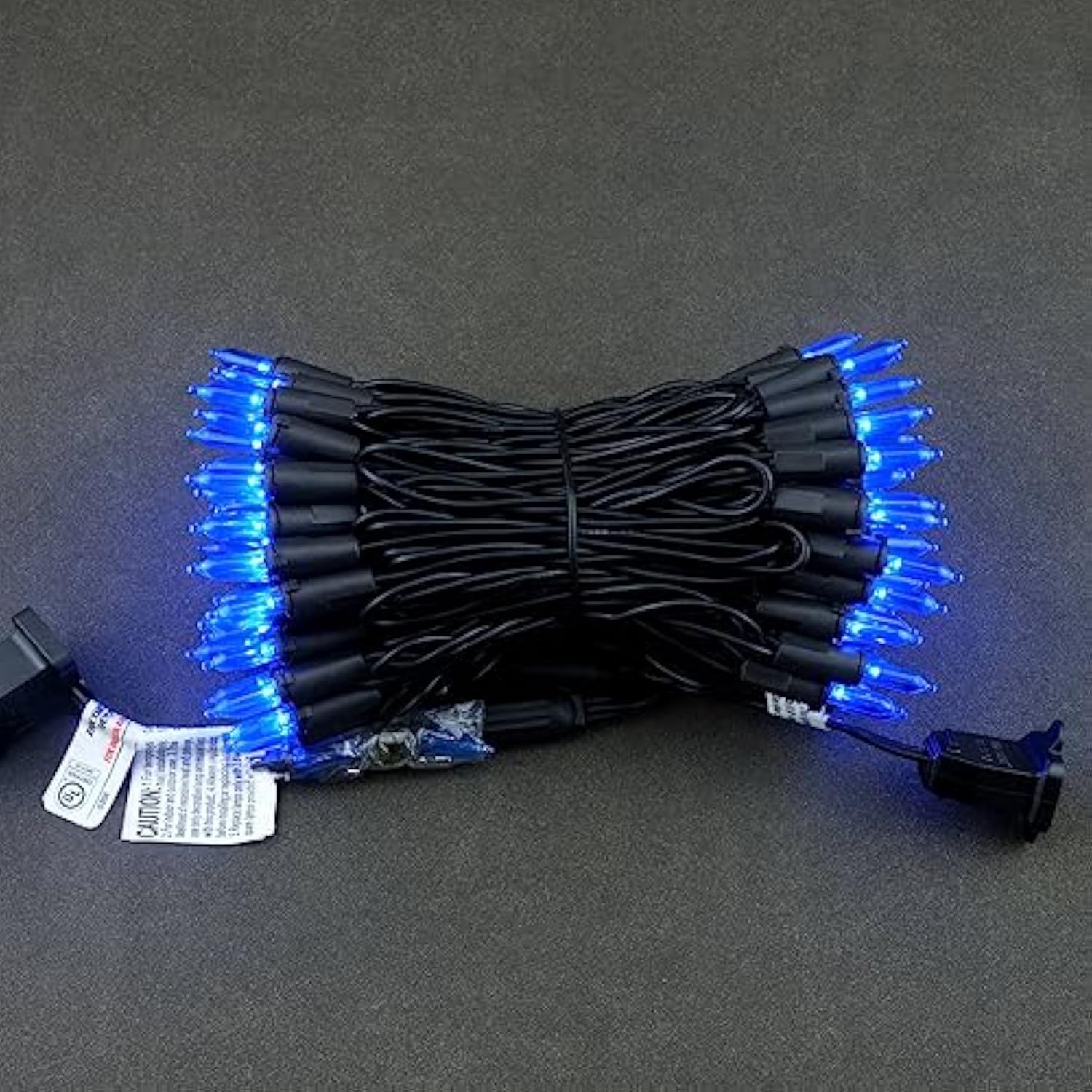 Blue Led Christmas Lights With Black Wire, 33 Ft 100 Count Ul Certified Commercial Grade Halloween String Light Set (Blu