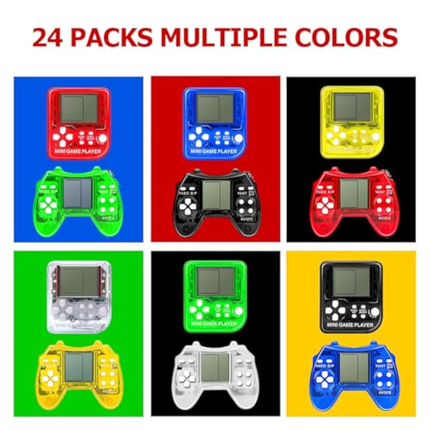 24Pcs Video Game Party Favors For Kids, Arcade Keychain, Bulk Party Supplies For Birthday, Goodies Bags Stuffer Classroom Prizes
