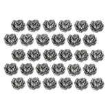 30 Pieces Small Rose Bloom Gray Silver Metal Shank Buttons. 12Mm (15/3