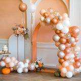 12 Inch Fall Balloons Set Orange Champagne Gold Metallic Balloons for Thanksgiving Party