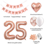 Birthday Decorations Happy Birthday Banner 40Inch Rose Gold Number 25