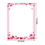 50 Valentine'S Day Stationery Letterhead Paper Red Pink Love Heart Letter Writing Paper For Wedding Note Greeting Office Printing Invitation Printable Papers, 8.5'' X 11'' (Valentine-2)