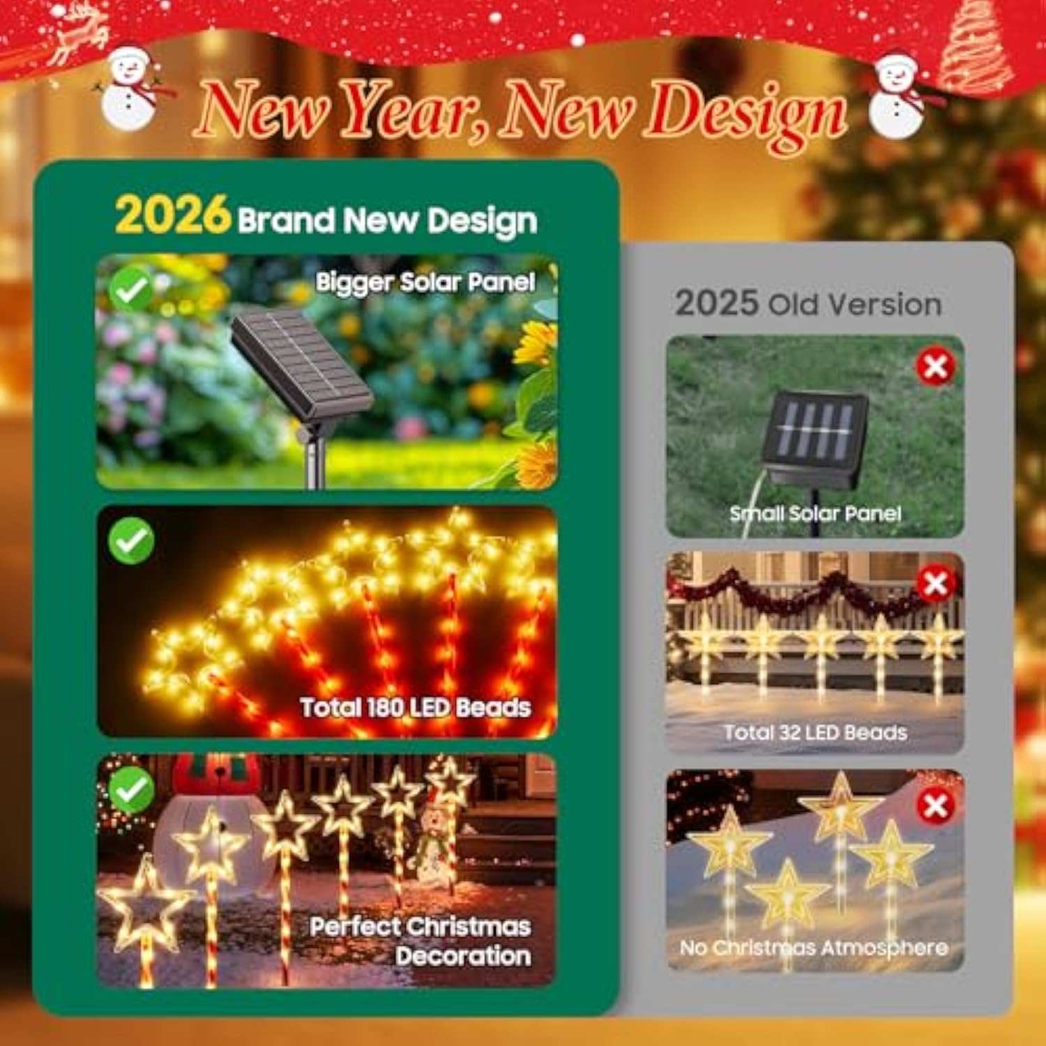 12 Pack Christmas Decorations Outdoor, Twinkling Big Star Solar Christmas Lights With 180 Bright Led And 10 Lighting Modes, Warm White Waterproof Xmas Decor For Pathway Yard