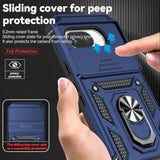 For Google Pixel 9A Case With Camera Lens Cover Hd Screen Protector, Dual Layer Military-Grade Drop Tested Magnetic Ring Holder Kickstand Protective Phone Case For Google Pixel 9A 2025 (Navy Blue)