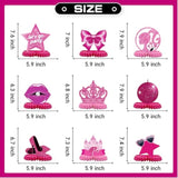 Pink Girls Table Decorations For Party, Hot Pink Princess Honeycomb Centerpieces For Girl Theme Party, Birthday Party Decorations, Pink Girls Doll Theme Party Decor