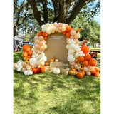 143Pcs Fall Thanksgiving Balloon Arch Kit Sand Orange Gold for Baby Shower Party