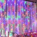 Curtain Lights 200Led 6.6X6.6Ft, Usb Multicolor Christmas Curtain Lights With Remote 8 Modes Timer, Waterproof String Li