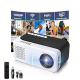 Mini Projector, Hd 1080P Wifi Video Projector, Portable Outdoor Projector With Tripod, Gift For Kids, Home Theater Movie Phone Projector Compatible With Usb, Av, Smartphone/Tablet/Laptop (Pink)