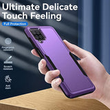 For Galaxy A12 Case,With Screen Protector [Military Grade Drop Tested] Heavy-Duty Tough Rugged Slim Shockproof Protective Case For Samsung Galaxy A12, Purple