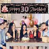 Rose Gold Happy 30th Birthday Banner — Fun Thirty Decor for Women