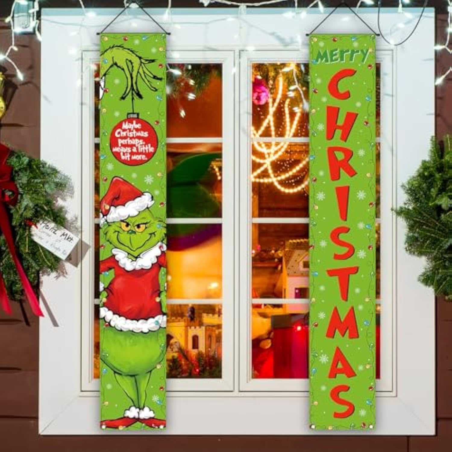 Christmas Decorations Merry Christmas Welcome Sign Winter New Year Xmas Party Decorations And Supplies For Home-12×71''