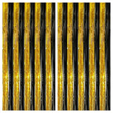 2-Pack Extra-Large Black & Gold Fringe Curtains 2026 NYE Backdrop