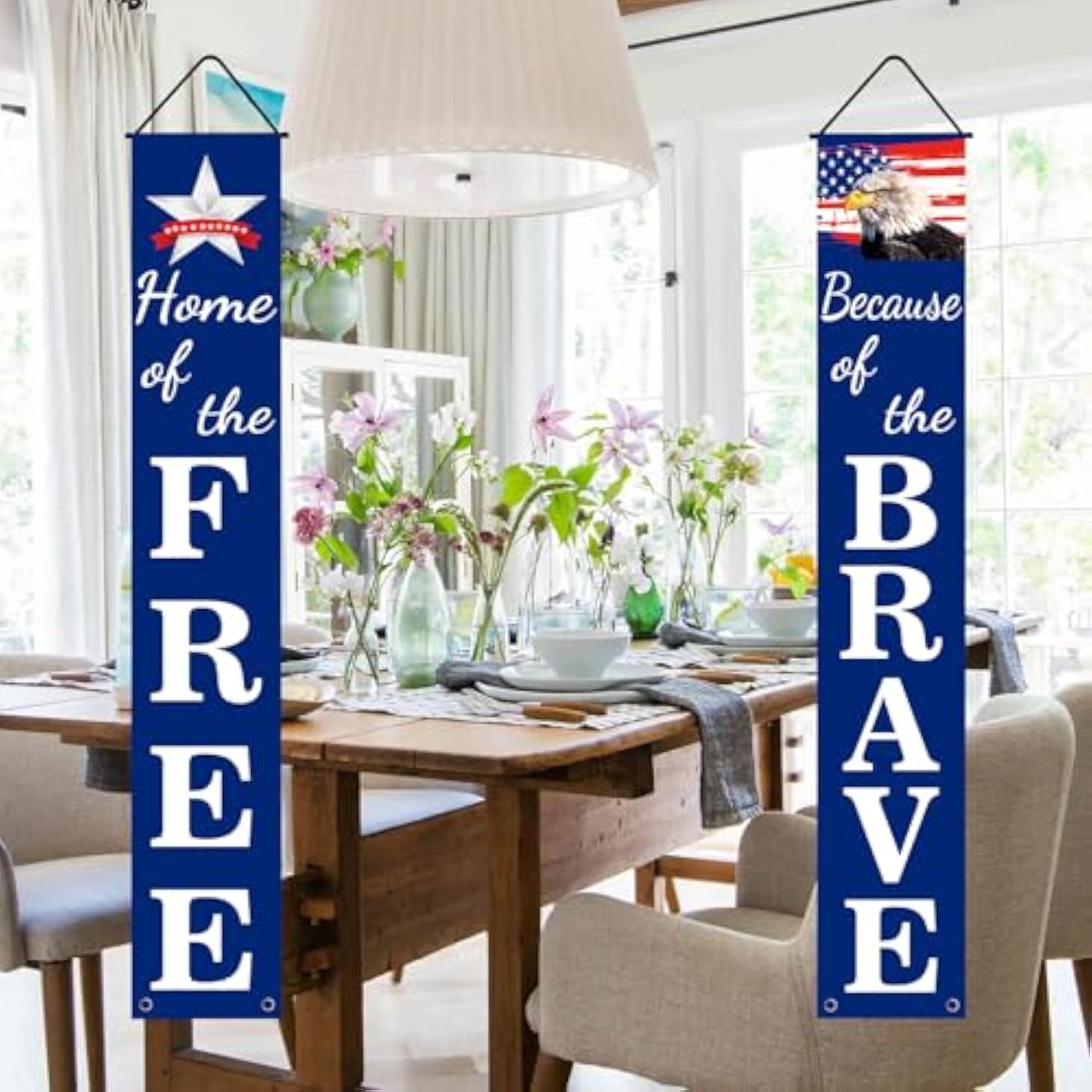Patriotic 4th of July Pre-Assembled Hanging Banners & Flag Decor