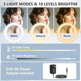 12" Selfie Ring Light with 63" Tripod Stand/Phone Holder, 20W LED Circle Lights Dimmable 3000-6500K with Remote Control and Built-in Rechargeable