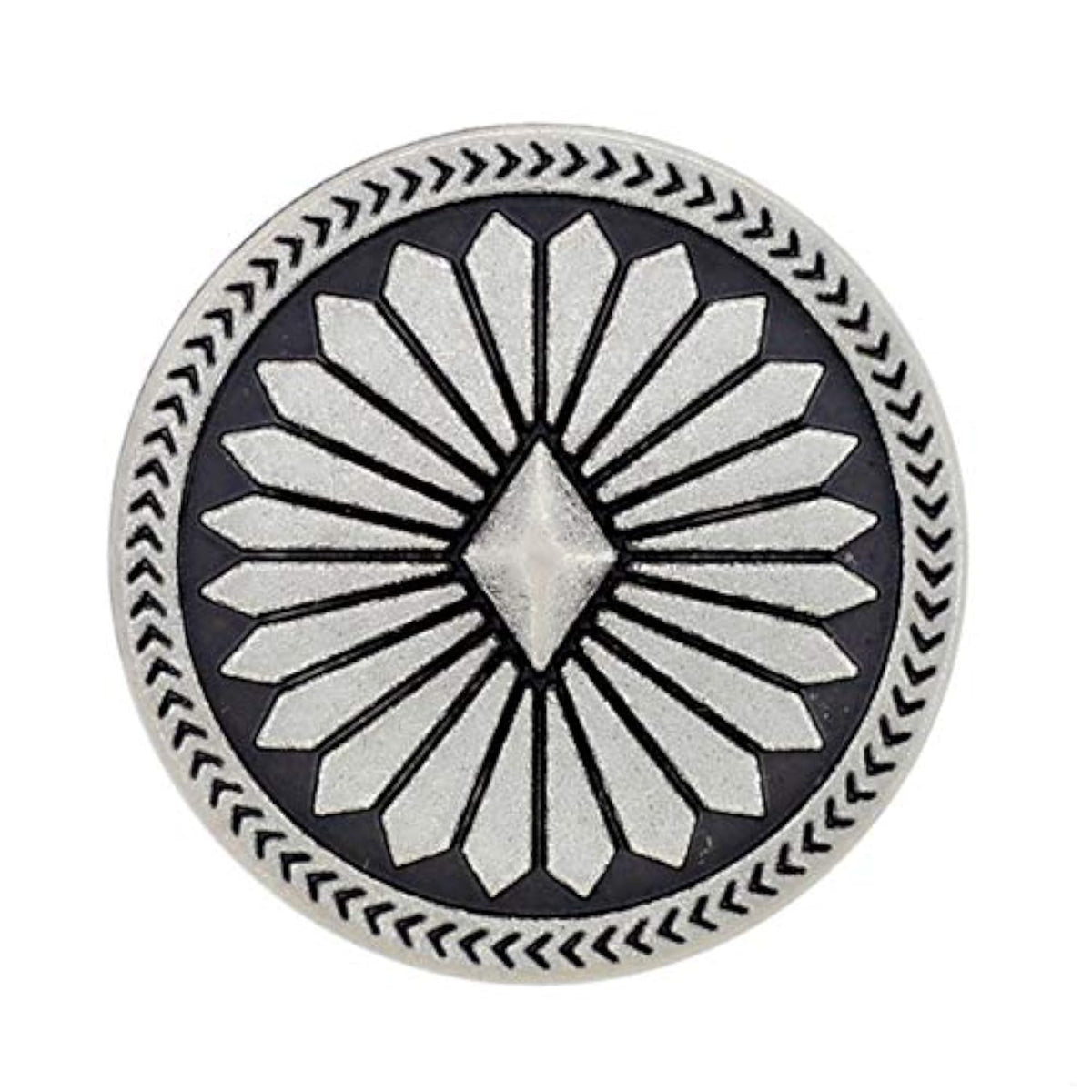 10 Pieces Diamond Flower Metal Shank Buttons. 25Mm (1 Inch) (Antique S