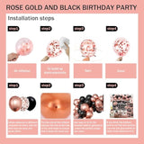 80Th Birthday Decorations For Women - (76Pack) Rose Gold Party Banner,