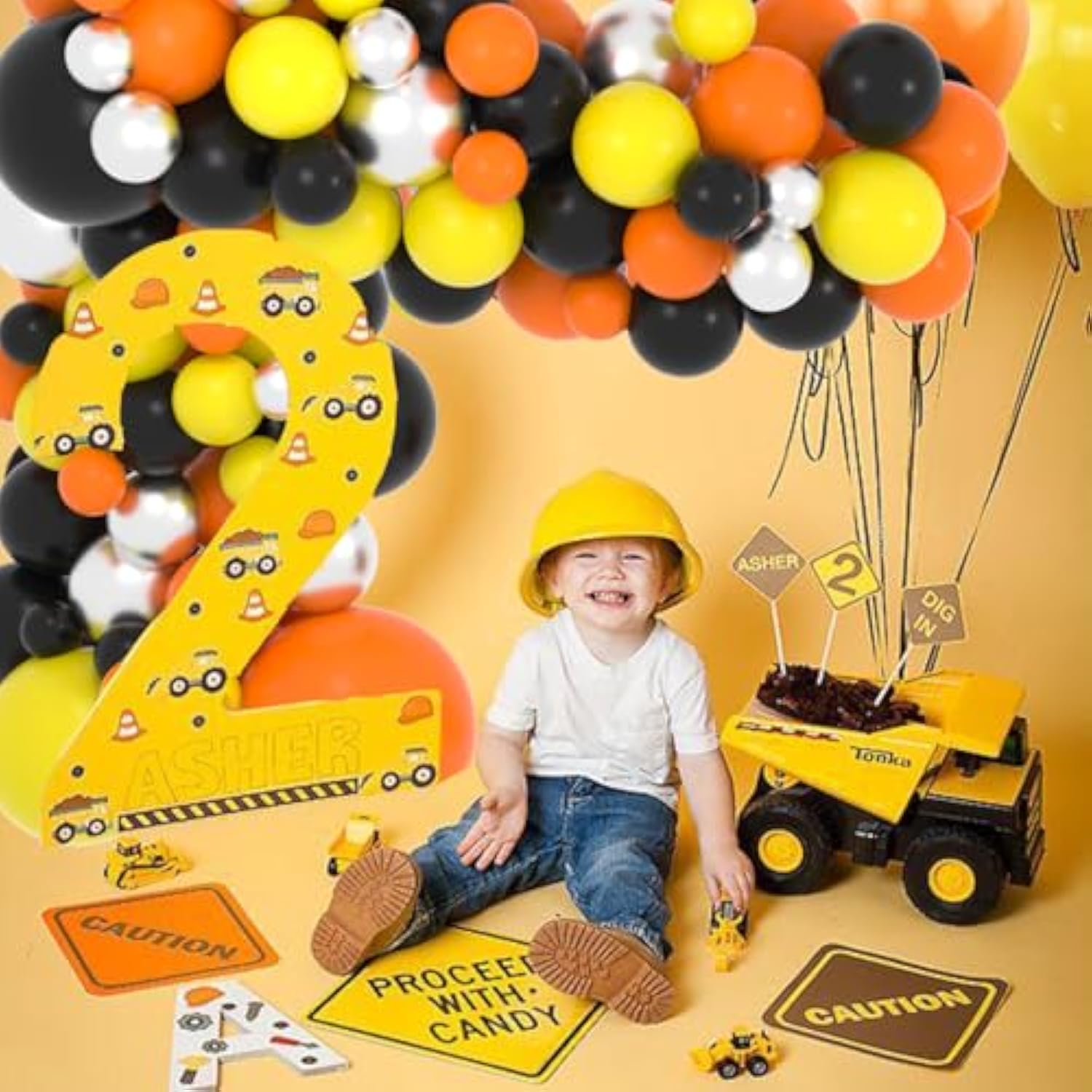 Orange Black Yellow Silver Balloons Garland Arch Kit - 122Pcs Orange Y